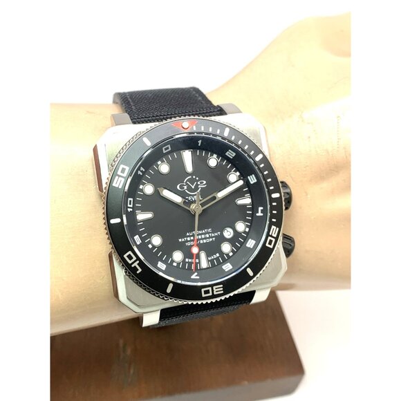 Gevril Men's Watch 4541 GV2 XO Submarine Swiss Automatic Black Dial Leather 44mm - Picture 11 of 14